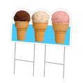 Amistad 24 x 36 in. Yard Sign & Stake - Three Ice Cream Cones AM2028749